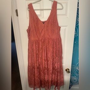 torrid peach/tan lace dress